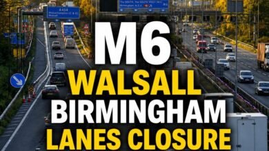 M6 Walsall Birmingham Lanes Closure